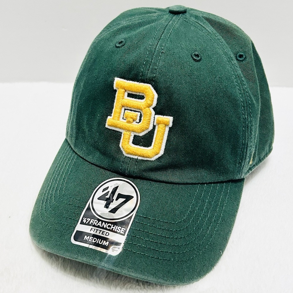 '47 Brand Baylor Bears Logo Franchise Fitted Hat Cap Medium Green NCAA College‎